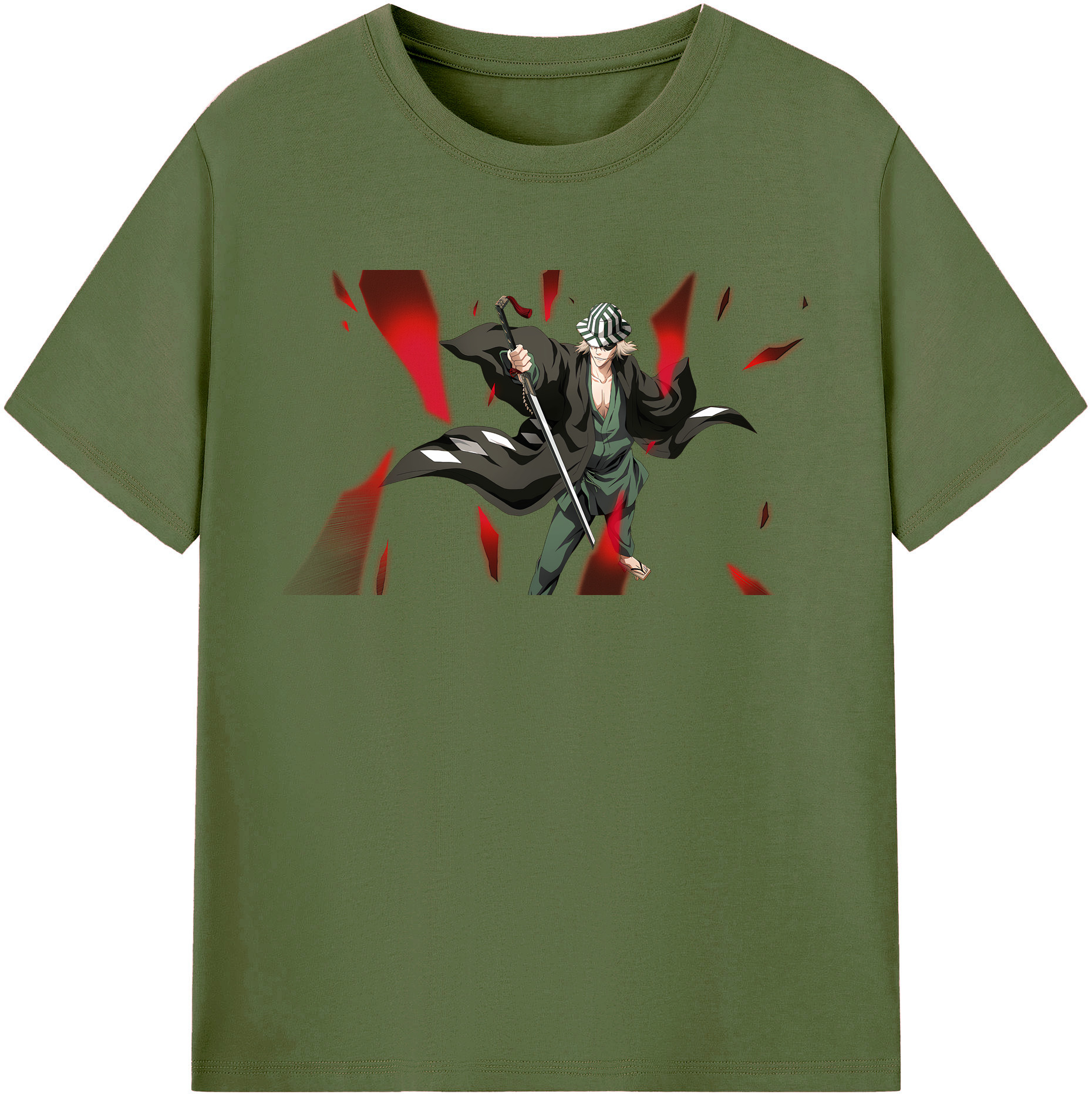 （画像用） "ブリーチ 浦原 喜助（うらはら きすけ） BLEACH Urahara Kisuke " 綿100％半袖Tシャツ（フロントプリント）